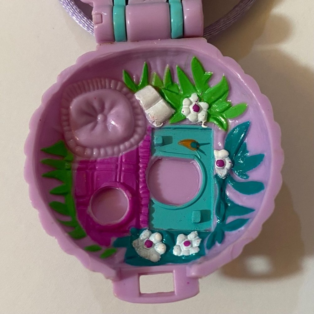 Vintage Bluebird Polly Pocket 1993 Fuzzy Bunny Locket Set - Picture 4 of 10